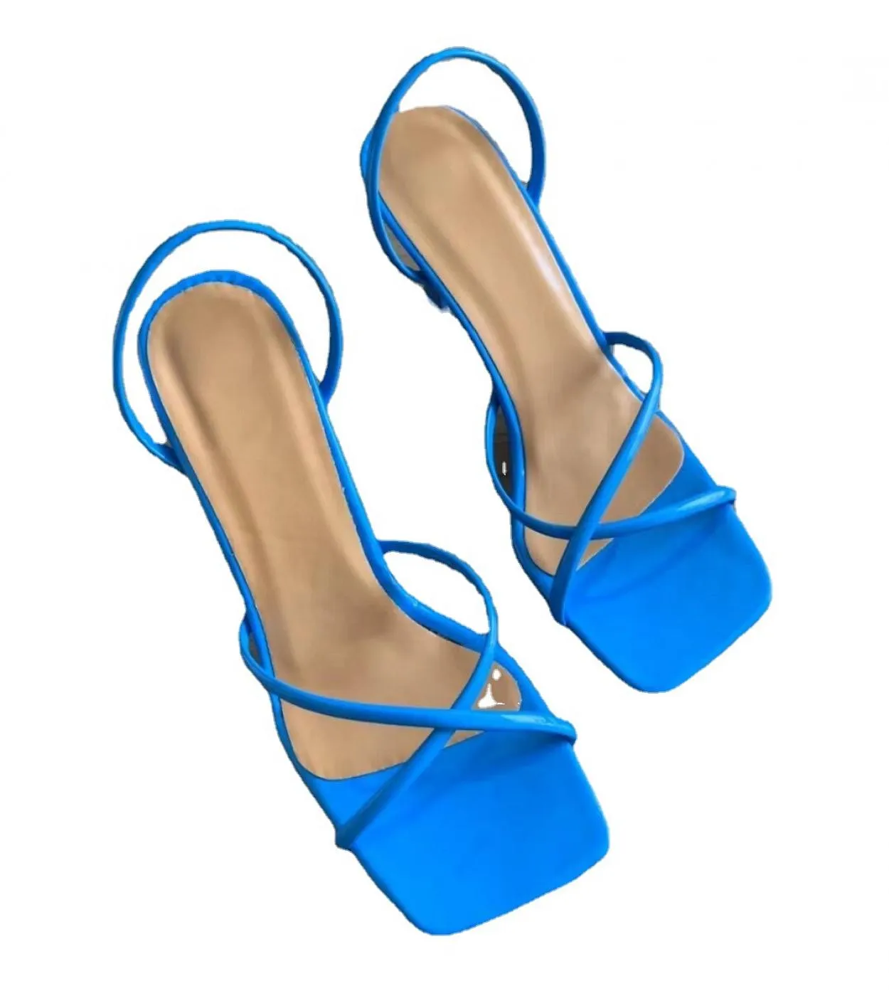 2023 Summer Pumps Slippers Sandals Shoes Women High Heels Square Toe Sandal Lady  Shoes