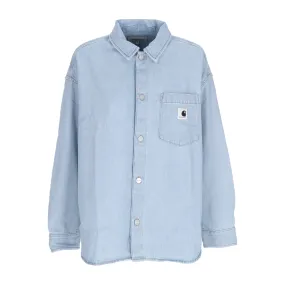 Camicia Manica Lunga Donna W Alta Shirt Jacket Blue Stone Bleached