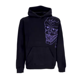 Felpa Leggera Cappuccio Uomo Skull Hoodie Black/violet