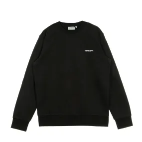 Felpa Leggera Girocollo Uomo Script Embroidery Sweat Black/white