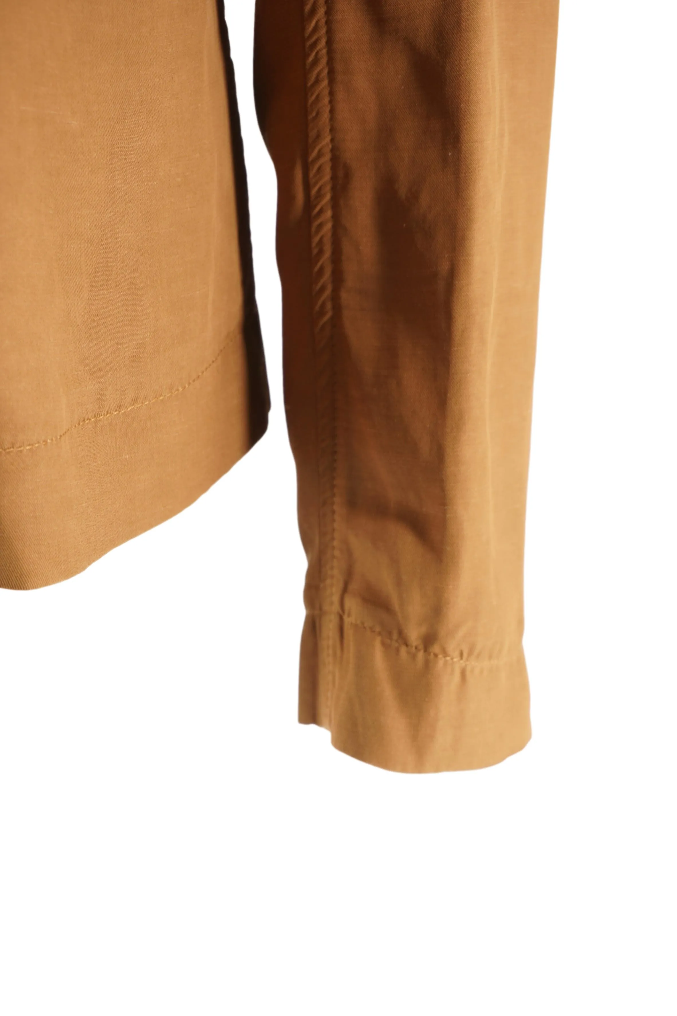 Long Linen Blend Jacket / Brown