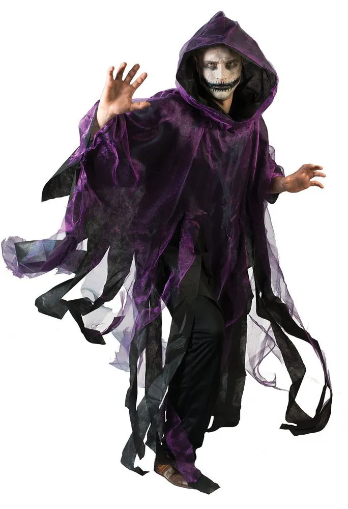 Mantella horror viola con cappuccio