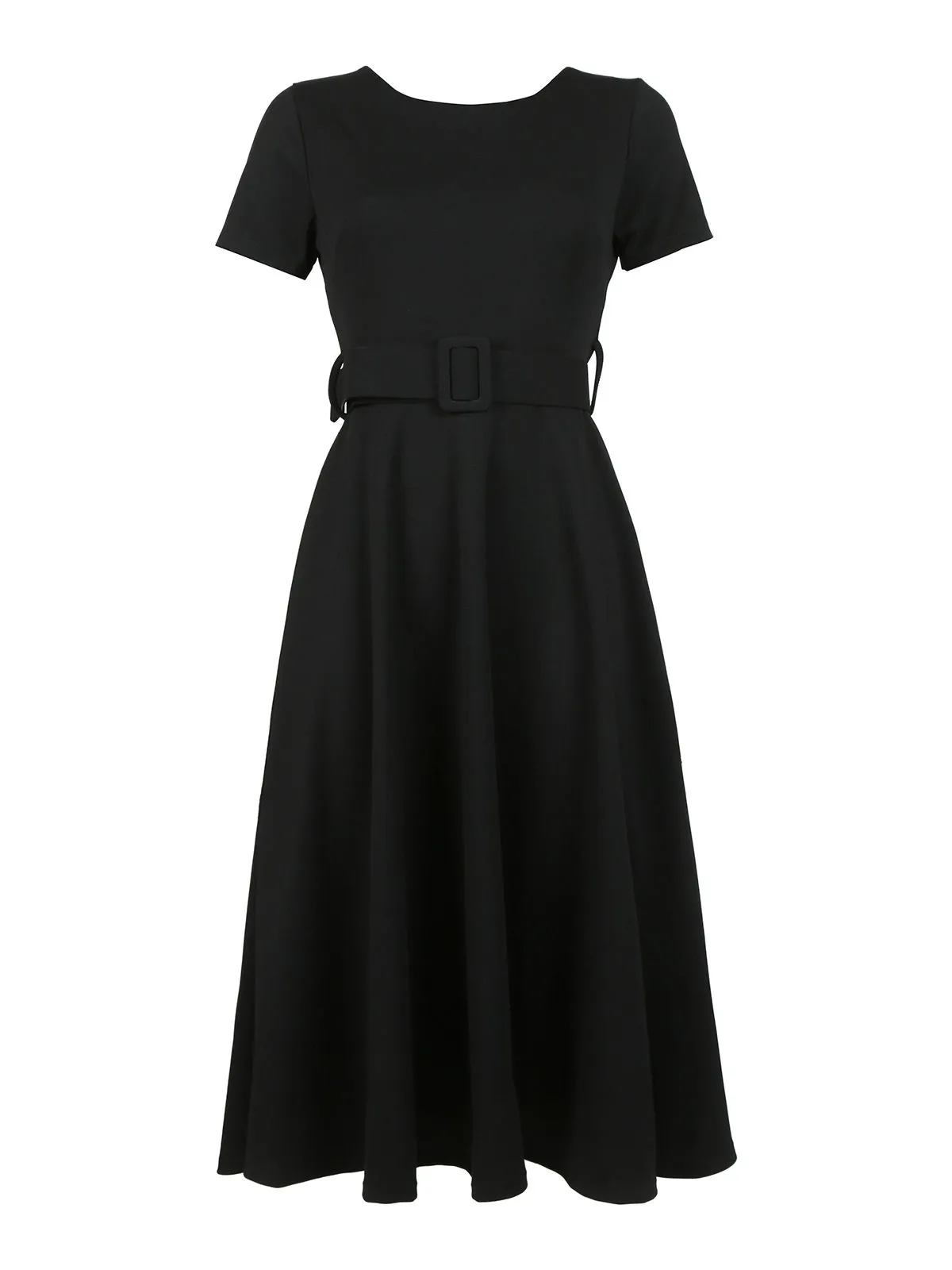 Melitea Robe femme évasée à manches courtes