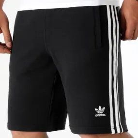 Pantaloncini da jogging ricamati 3 Stripes DH5798 Nero Bianco