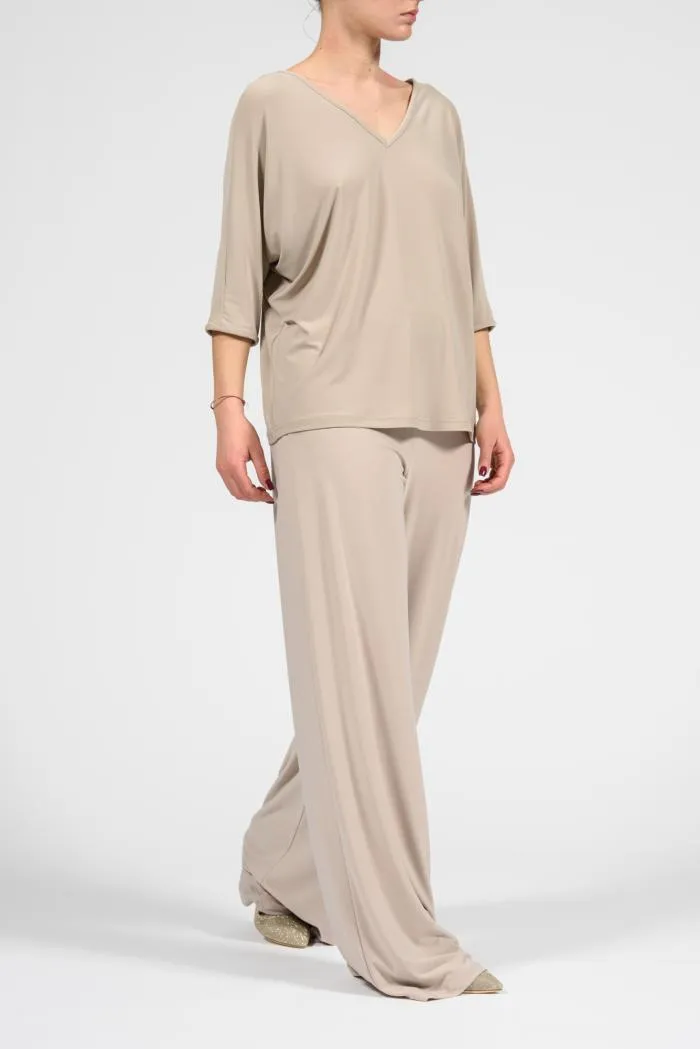 Pantalone elegante largo in jersey